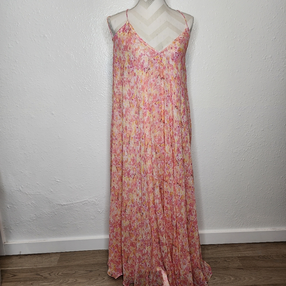 ROCOCO SAND FAYE Maxi Dress in Peach & Butter Yellow Size S - Picture 4 of 10